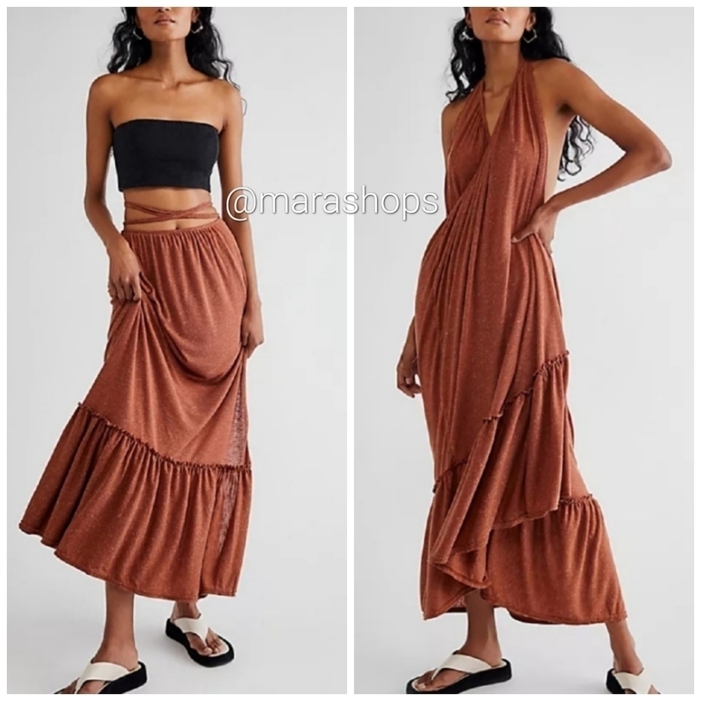 Free People Beach Coral Convertible Maxi